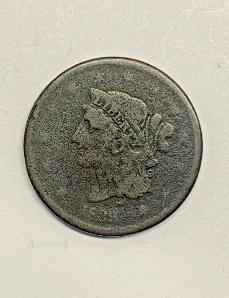 1839 Coronet Head Booby Head Large Cent
