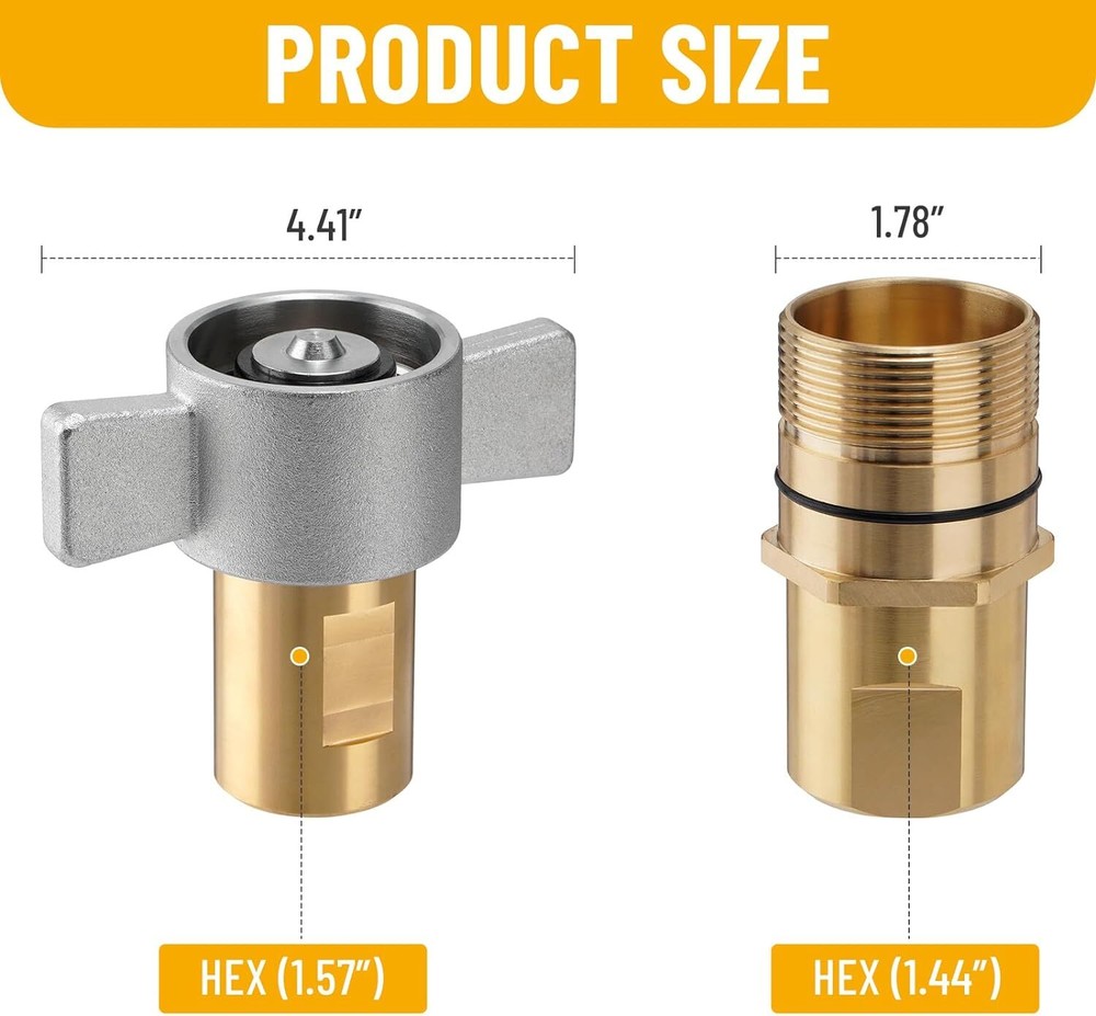 NEW 1" NPT Wet-Line Wing Nut Hydraulic Quick Disconnect Coupler / Coupling Set