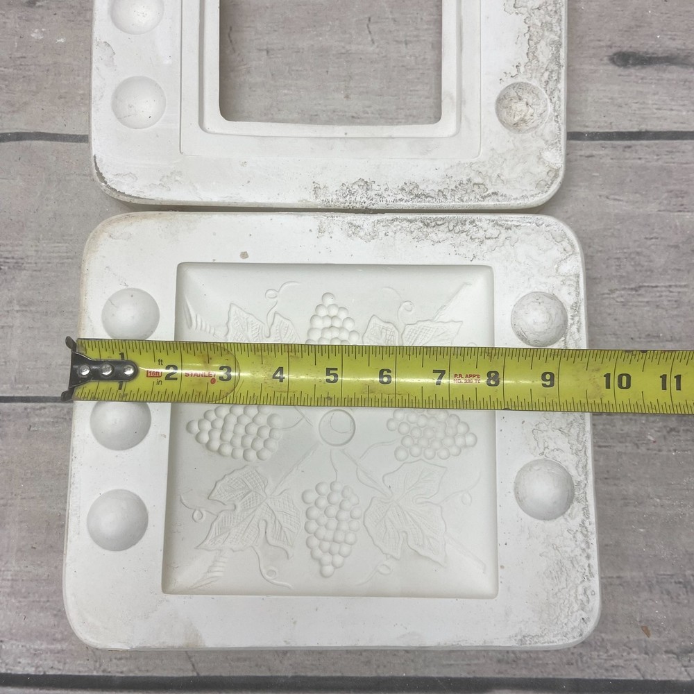 Unbranded Ceramic Casting Mold Grape Vine Design Square #W-374