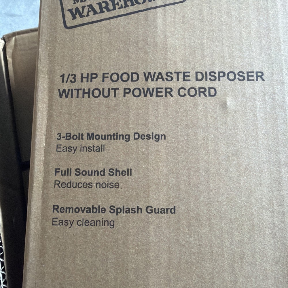 Maintenance Warehouse Garbage Disposal 1/3 HP 405700 without cord