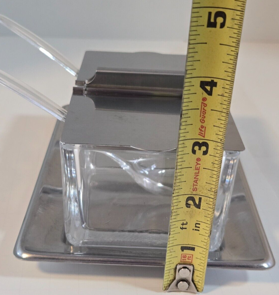 Fraser's Cromargan Stainless And Glass Condiment Server With Spoons