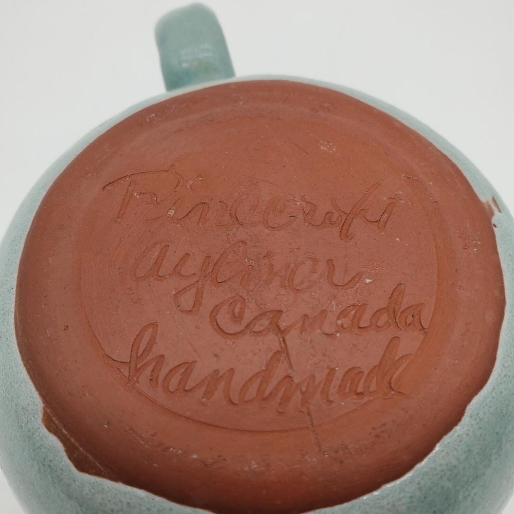 Signed Pinecroft Handmade Small Pottery Pitcher