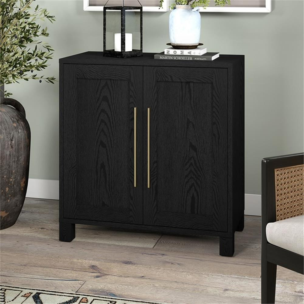 Henn&Hart 28" Black Grain MDF Accent Cabinet
