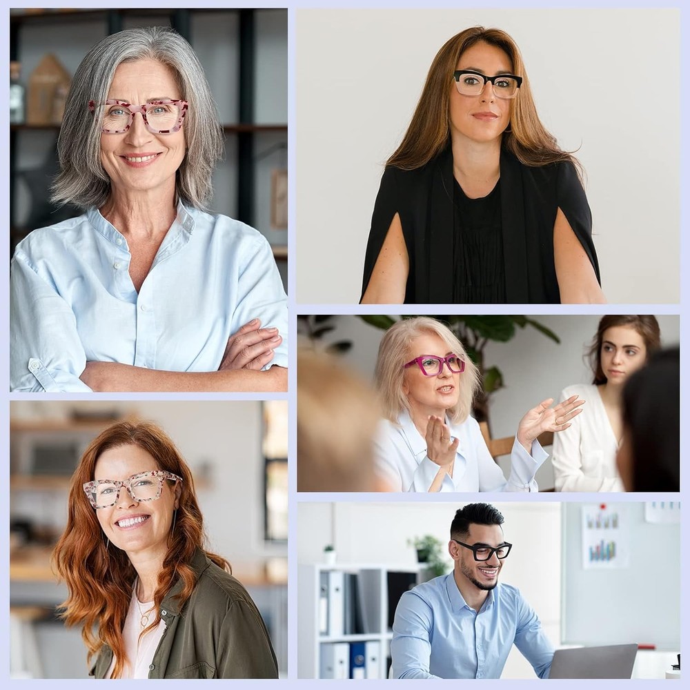 Oprah Reading Glasses for Women-5 Pack Blue Light Blocking A01-multicolor