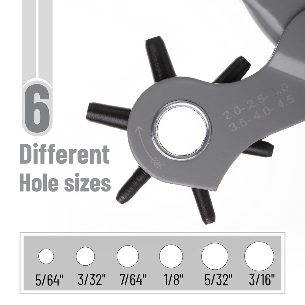 Leather Hole Punch Tool Multi Hole Sizes For Belts And Leather