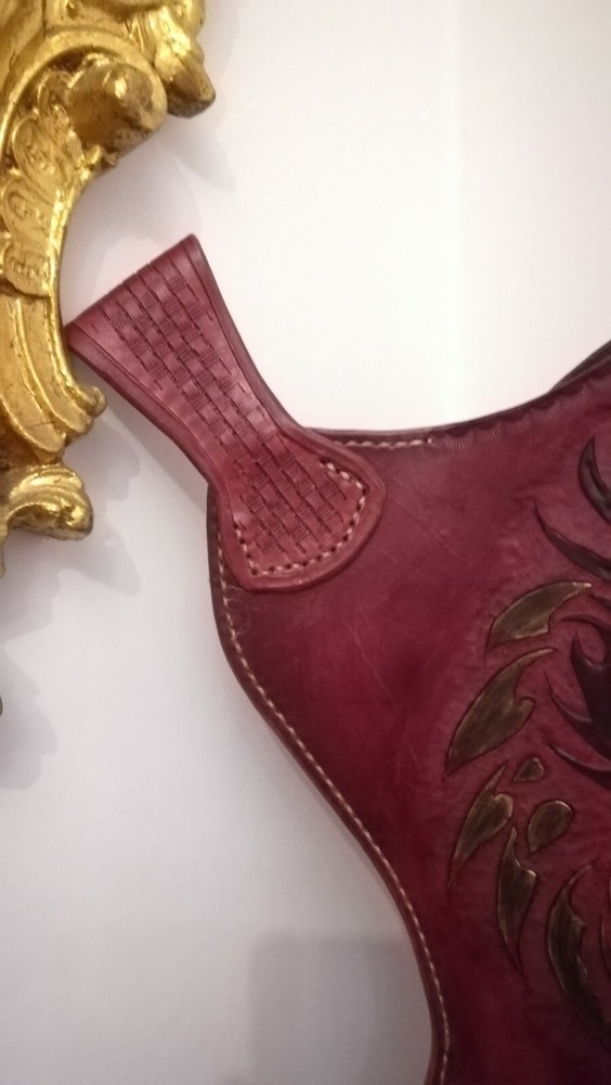 Handmade Dragon Engraved Leather Headlight. Archery.