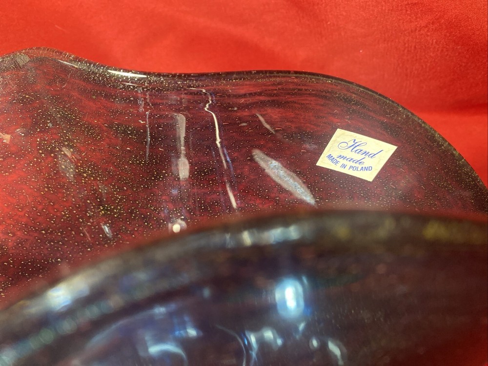 Blue Wavy Hand Made Bubble Vase