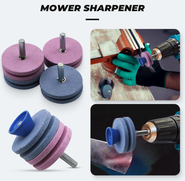 Lawnmower Dull Blade Sharpener,Double Layer Lawn Mower Blade Sharpener Tool