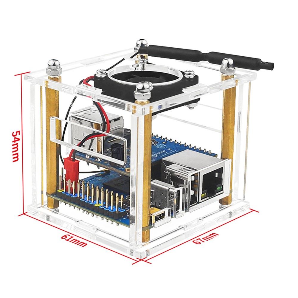 Acrylic Case Transparent Enclosure Clear Protective Shell For Orange Pi Zero 3