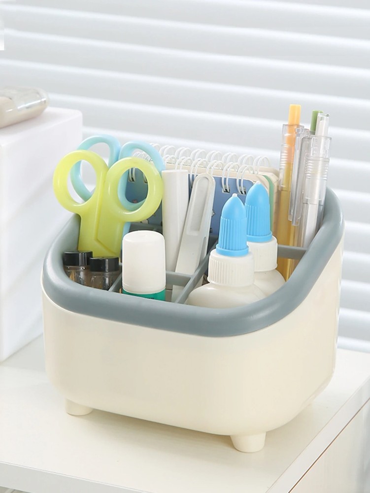 1/2pcs Desktop 6-Grid Trapezoidal Creative Pen Holder Student Home Mini Statione