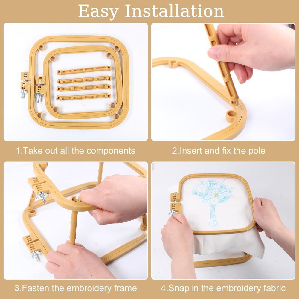 Versatile Double Embroidery Stand, Compact Desktop Embroidery Cross Stitch Fr...