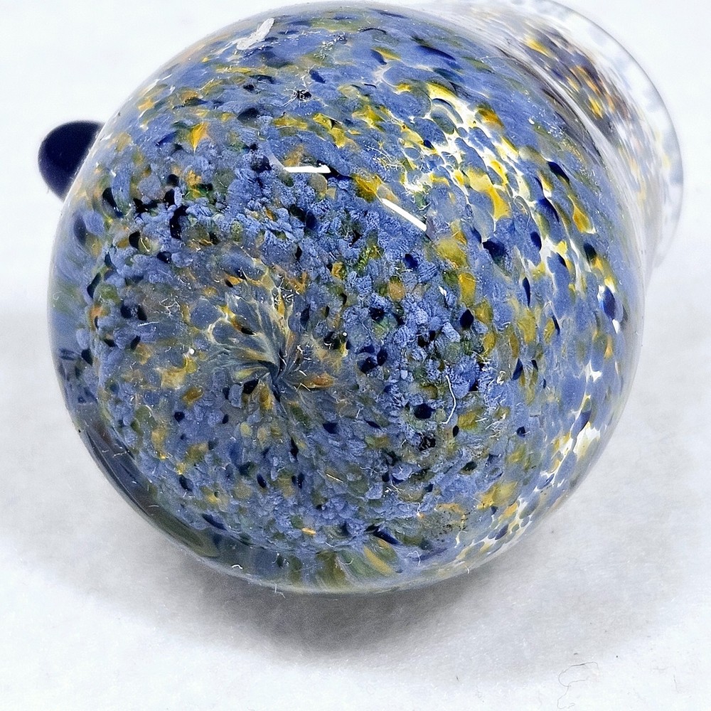 3-4" Round Bluish Glass Potion Bottle with Cork