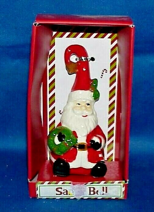 CERAMIC SANTA BELL TRANSPAC VERY CUTE