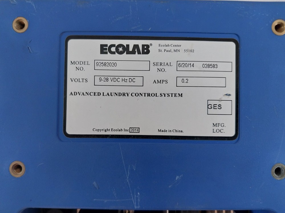 ECOLAB 92582020 Advanced Laundry Control System 0.2 Amps