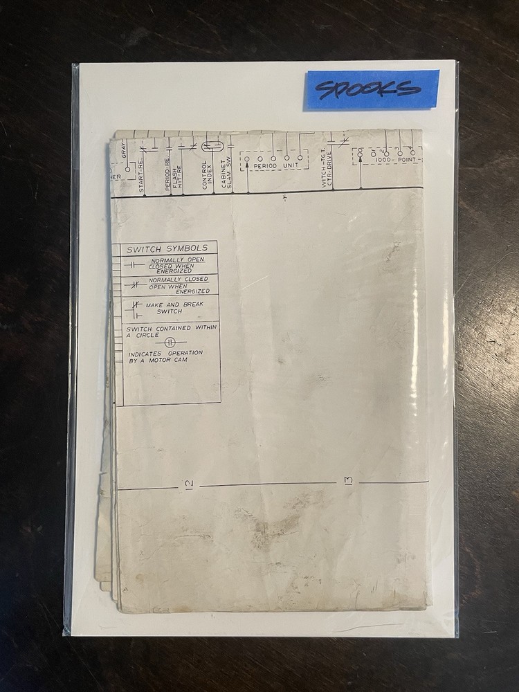 SPOOKS Williams Electronics EM rifle game ORIGINAL SCHEMATICS