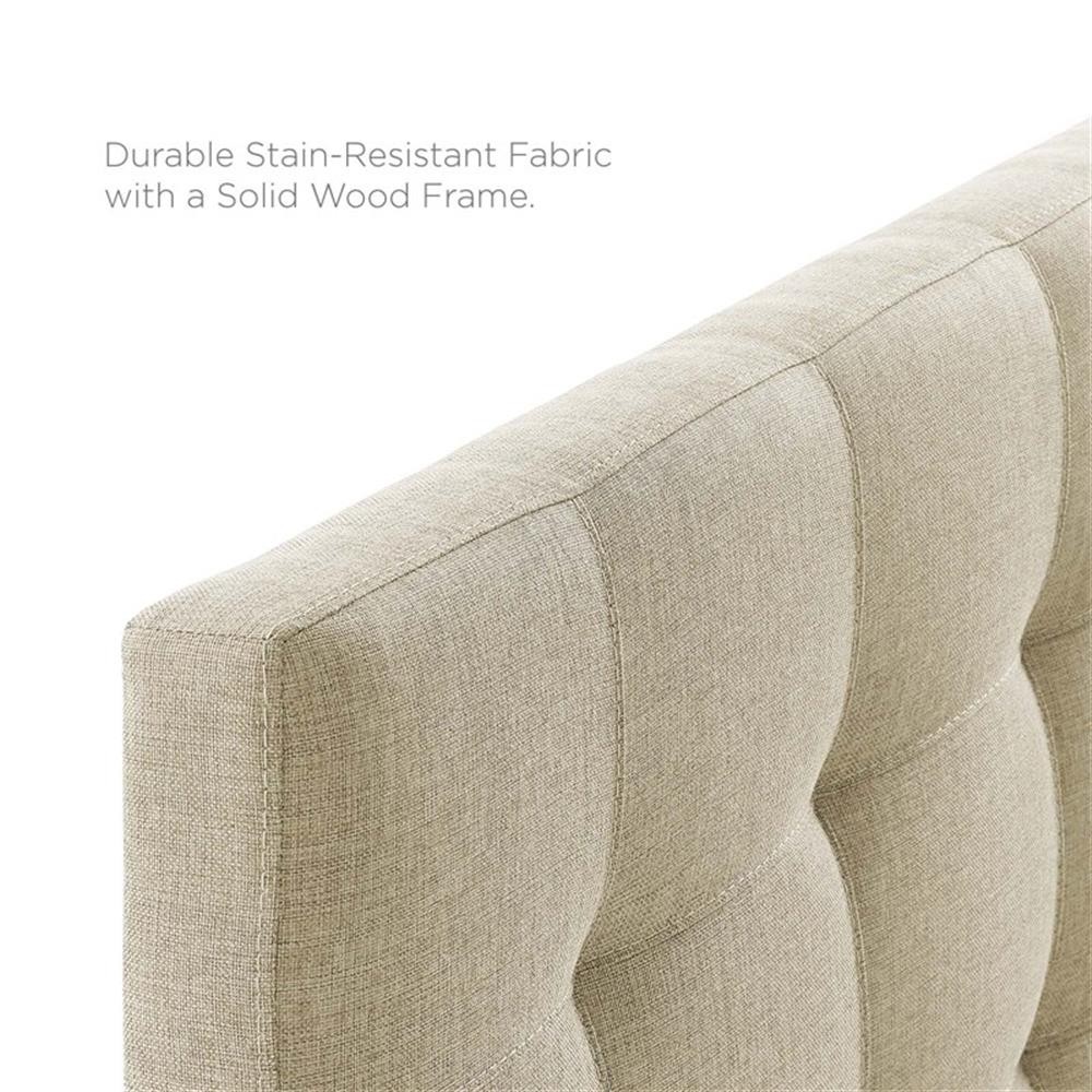 Modern Fabric Queen Tufted Panel Headboard in Beige