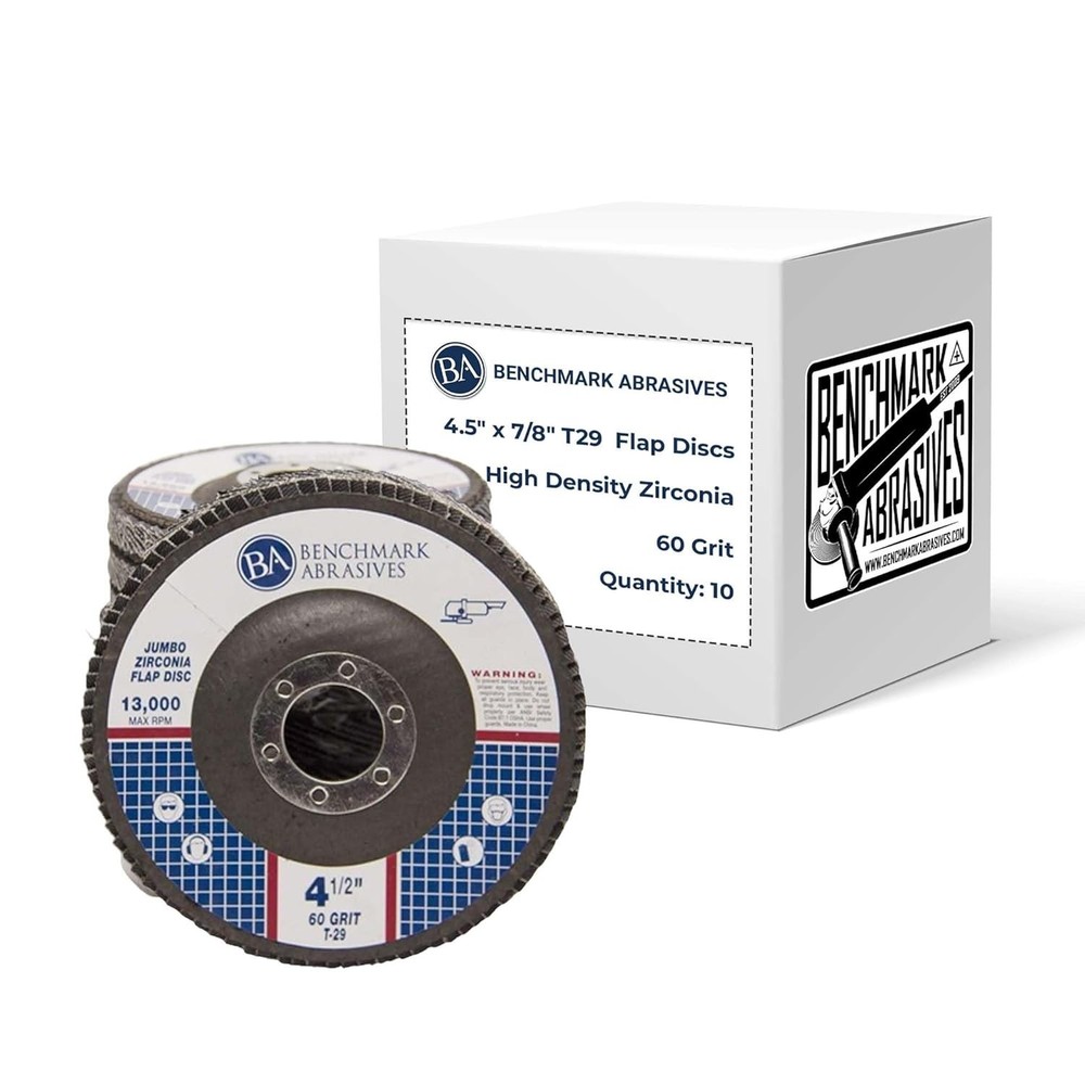 Jumbo Zirconia Flap Discs 4.5" 10 Pack - Angle Grinder