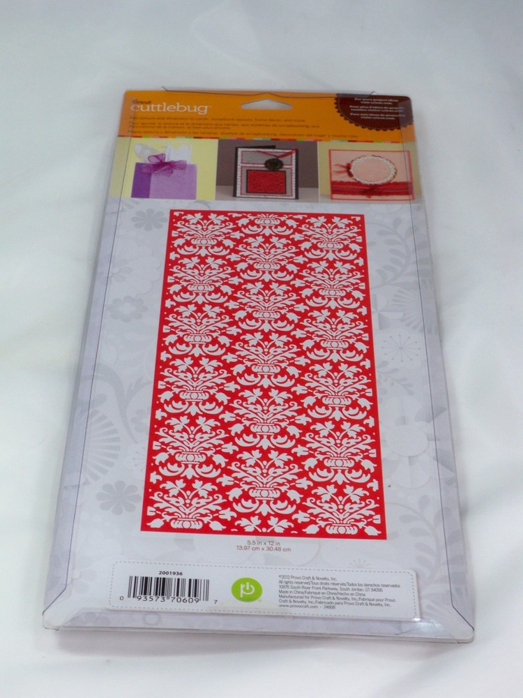CUTTLEBUG 5.5" x 12" Embossing Folder - DAMASK BROCADE - NEW