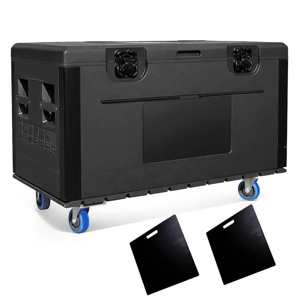 44" x 22" x 24"Cable Trunk Road Case w/Casters and Divider Stackable Road Case