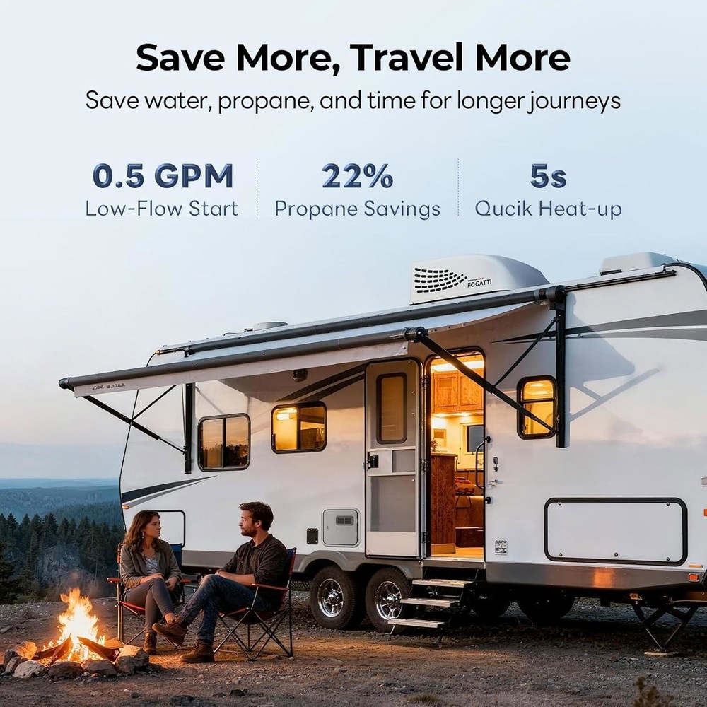 【90% NEW】66,000 BTU RV Water Heater Tankless Propane 3.9 GPM On-Demand Hot Water