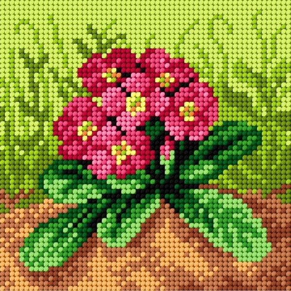 Orchidea Needlepoint canvas for halfstitch without yarn Spring Primroses 2104...