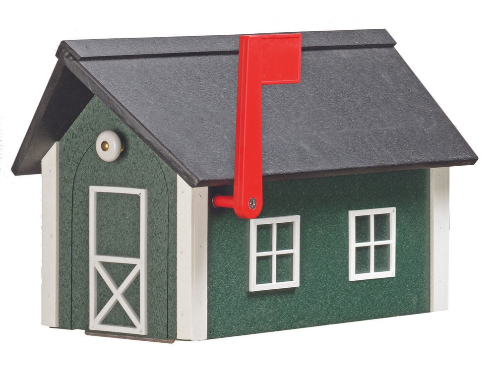 Amish-Made Standard Poly Mailboxes with Poly Roofs