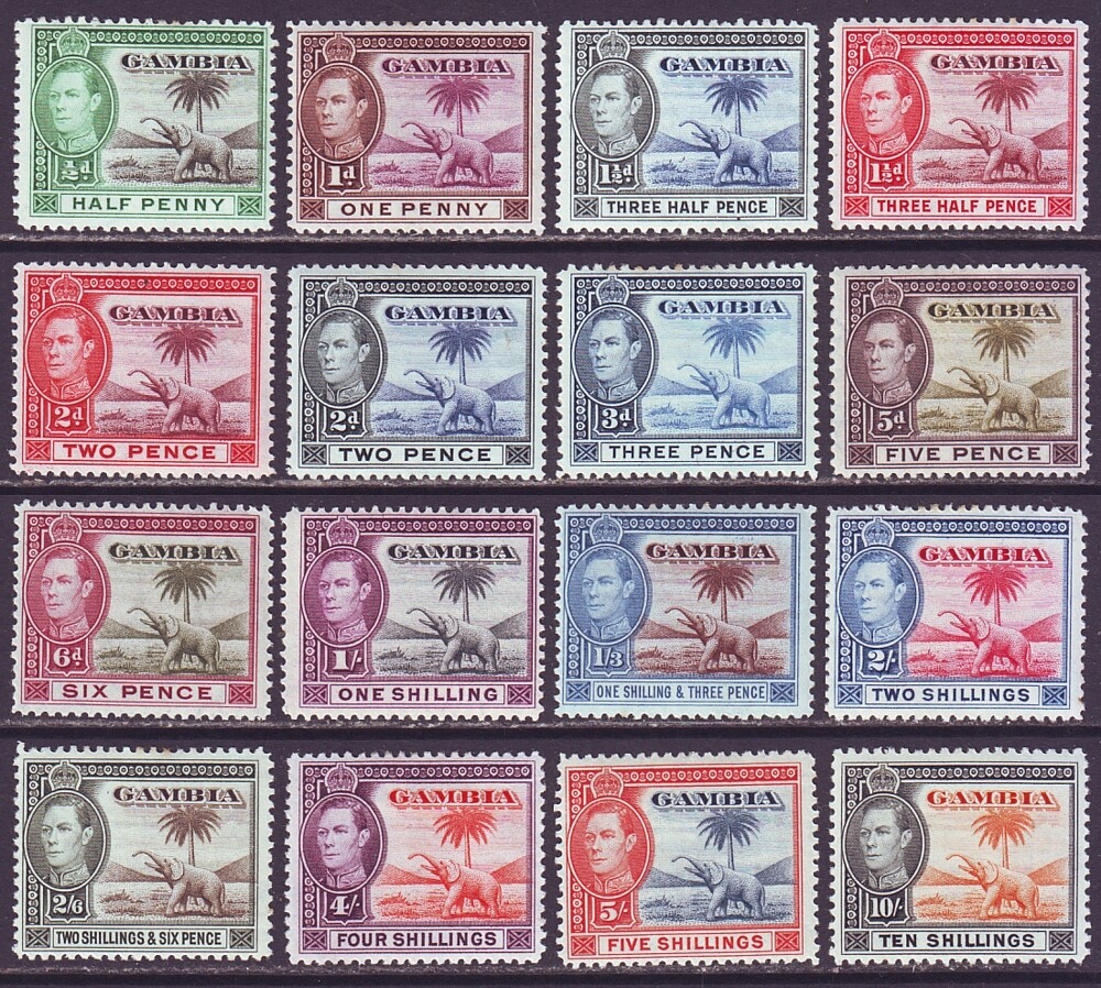 Gambia 1938 SC 132-143 MH Set