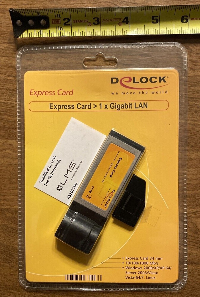 New Delock Express Card to Gigabit LAN Network Adaptor Windows 2000/XP/Linux C18