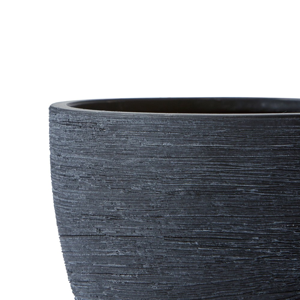 4.5" Textured Matte Ceramic Pot Black 1 Piece