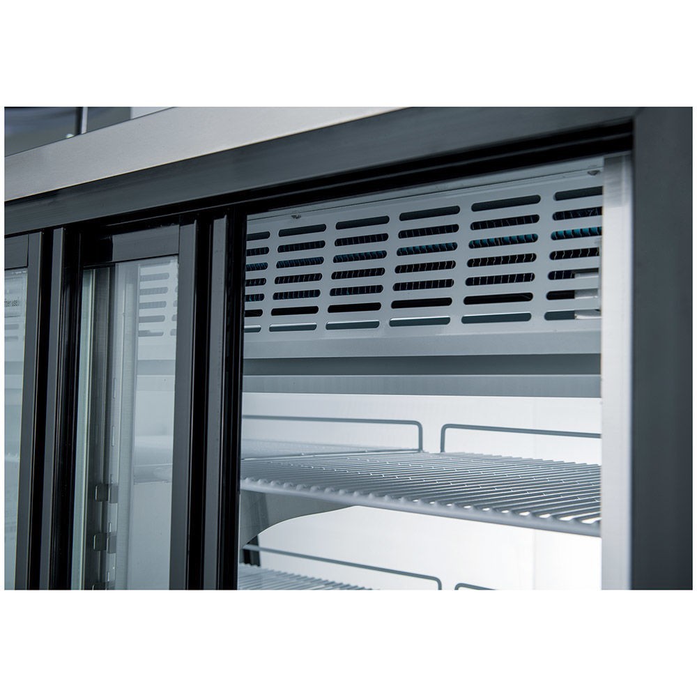 Deli case 48" Gravity Coil. Black, installed casters
