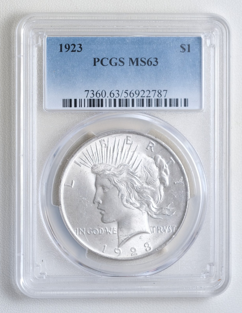 1923 Silver Peace Dollar PCGS MS63 "787"
