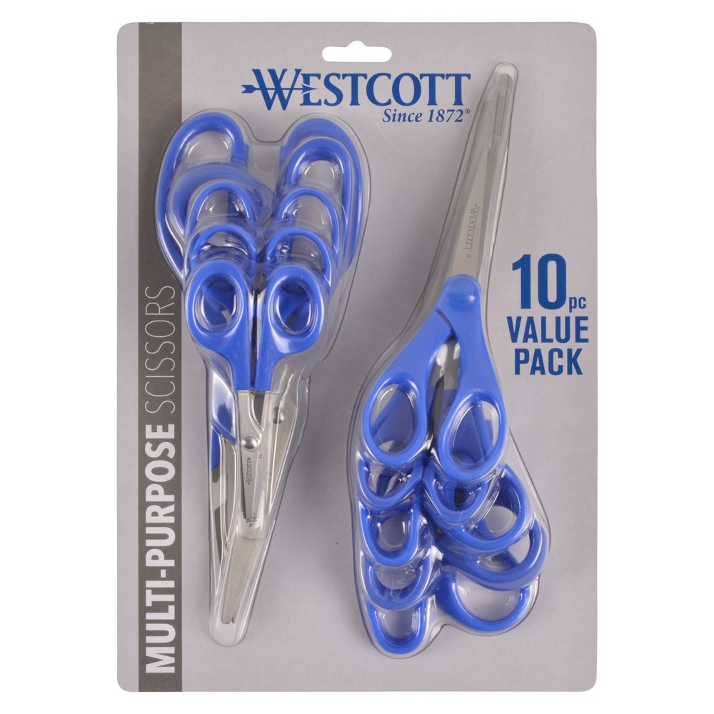 Multipurpose Scissors All Purpose Stainless Steel Value Pack Blue Sewing