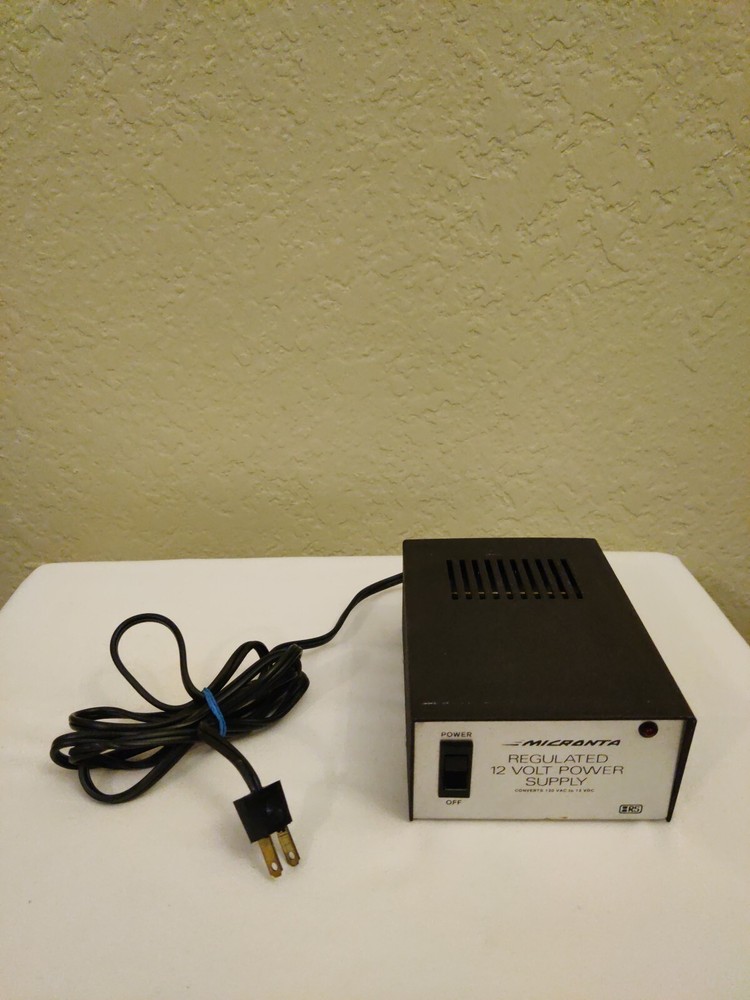 Vintage Micronta 22-124 Regulated 12 Volt Power Supply Powers Up/Read