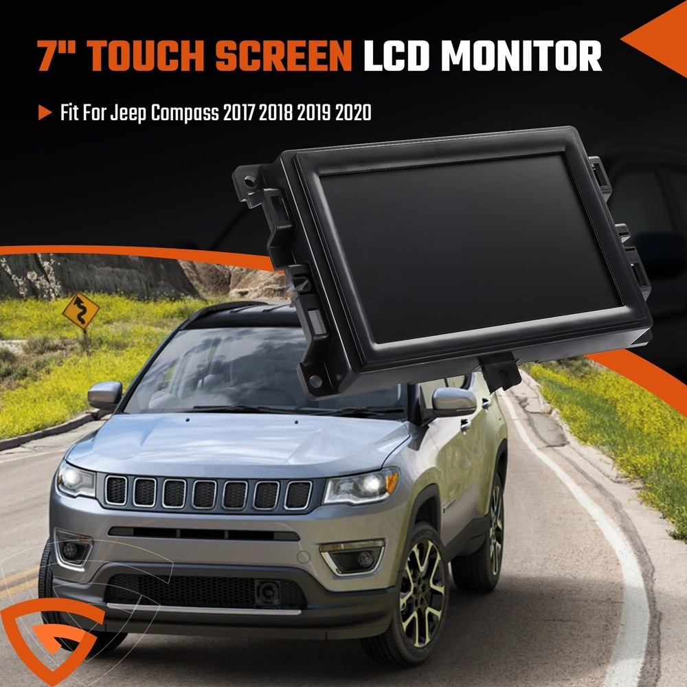 7" LCD Touch Screen w/ Frame For 2018-2020 Jeep Compass Radio Navigation Replace