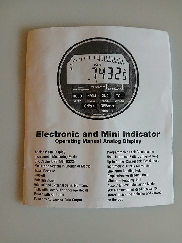 CDI Electronic Indicator "MINI" .00005" RESOLUTION, .250" RANGE (mfg. 2025)