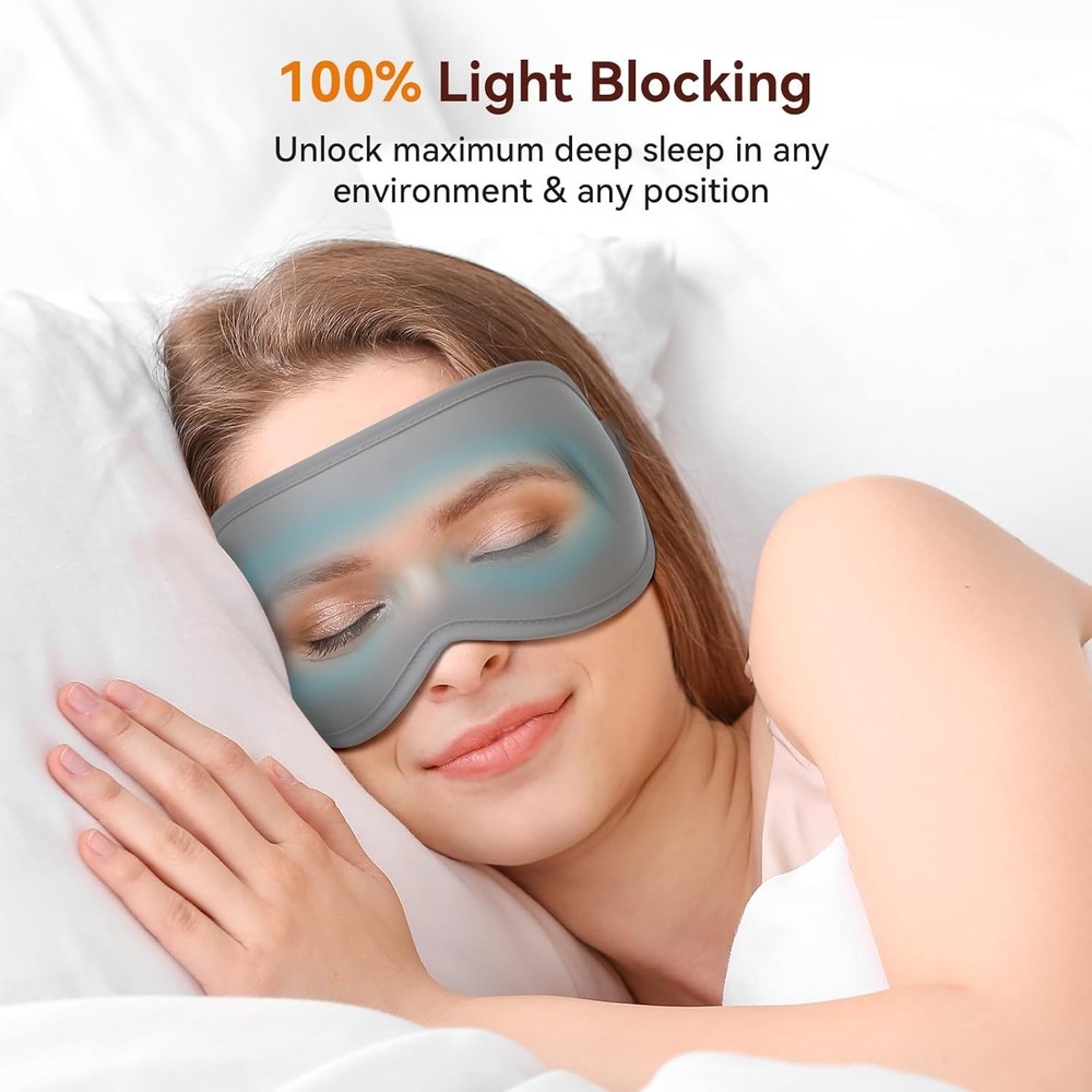 Luxurious 3D Light Blocking Sleep Mask - Zero Eye Pressure with Adjustable Strap