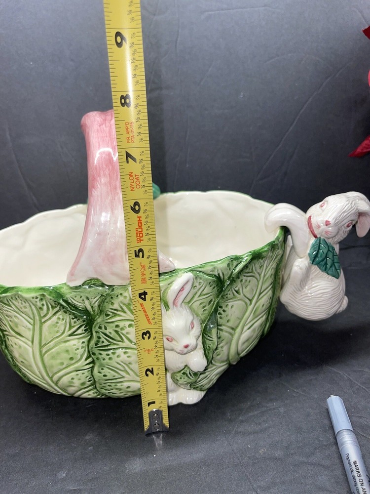 Bunny Lane Lettuce Basket Carrot HandlE W/Removable Bunny" Easter Strata Group