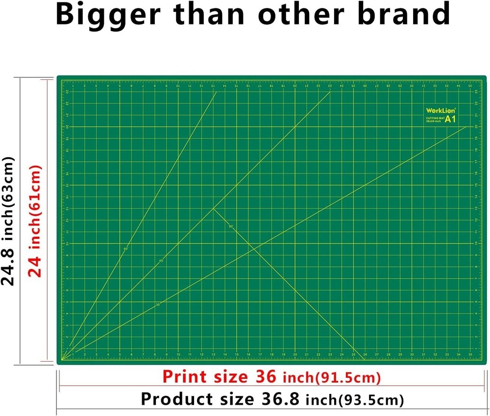 Versatile 24x36 Double-Sided Cutting Mat - Self-Healing for Precise Crafting
