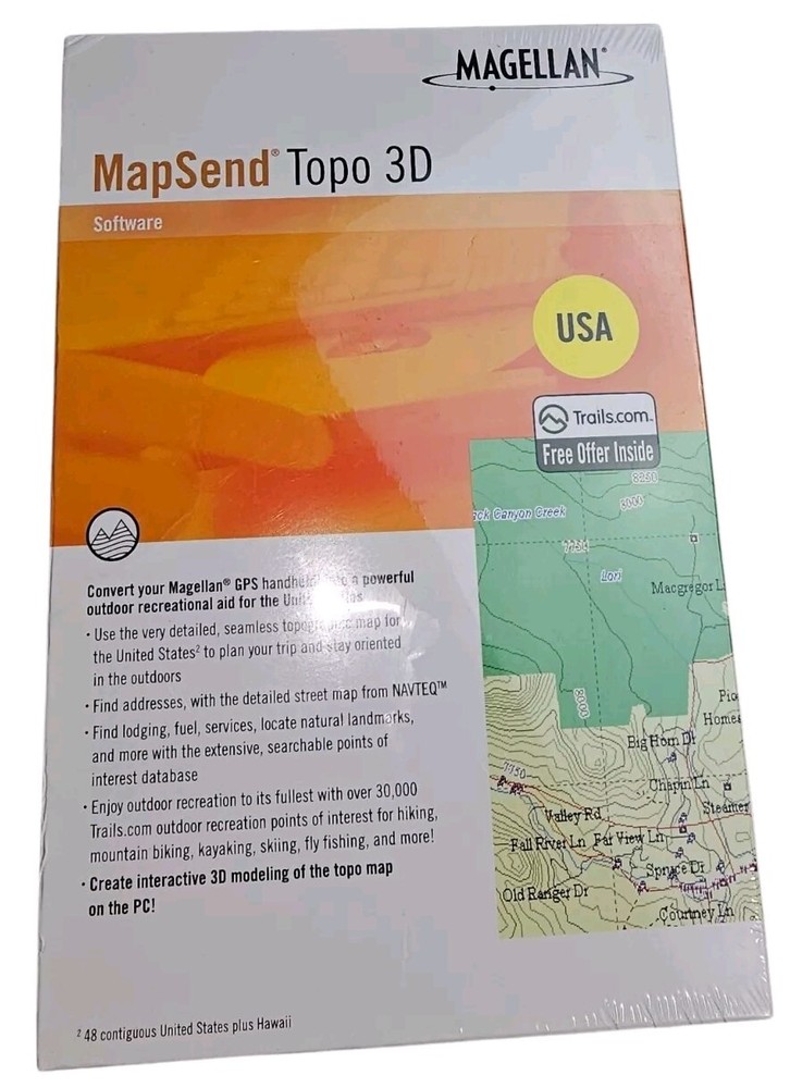 Magellan MapSend Topo 3D Software, 980611-09 Usa Version 1