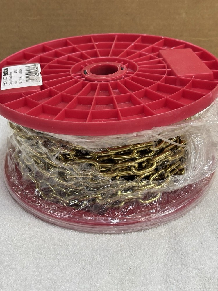 BARON #3.  50’ BRASS STRAIGHT LINK MACHINE CHAIN, PART NUMBER 7633