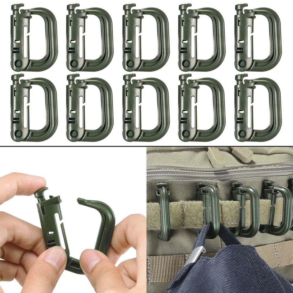 30 Pcs Army Green Strap Management Tool Buckle Set for Molle Backpack D-Ring