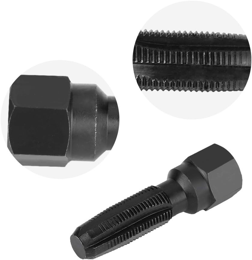 Spark Plug Thread Repair Kit, 5Pcs Carbon Steel Spark Plug Re-thread Tap Tool...
