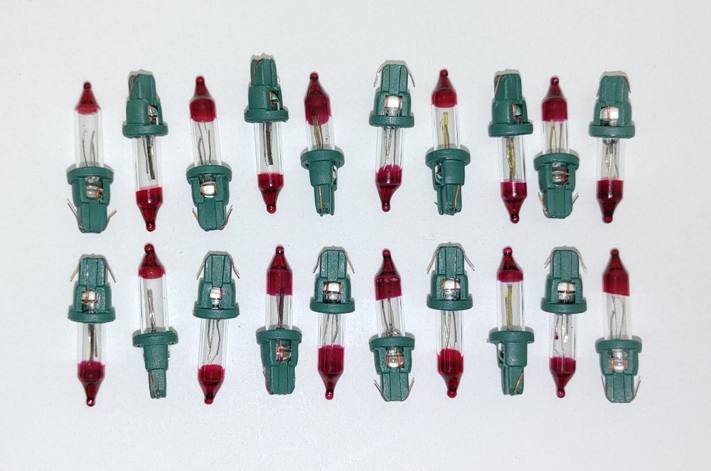 20 Style D Mini Bulb Flashers Christmas Tree Lights Replacement Bulbs 2.5 V .425