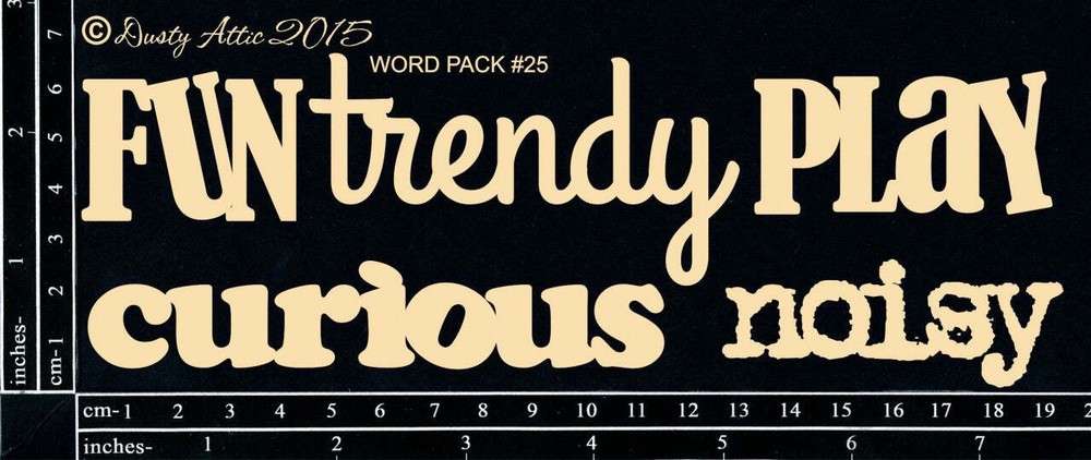 Dusty Attic Chipboard 3x8 - Word Pack #25, DA1304