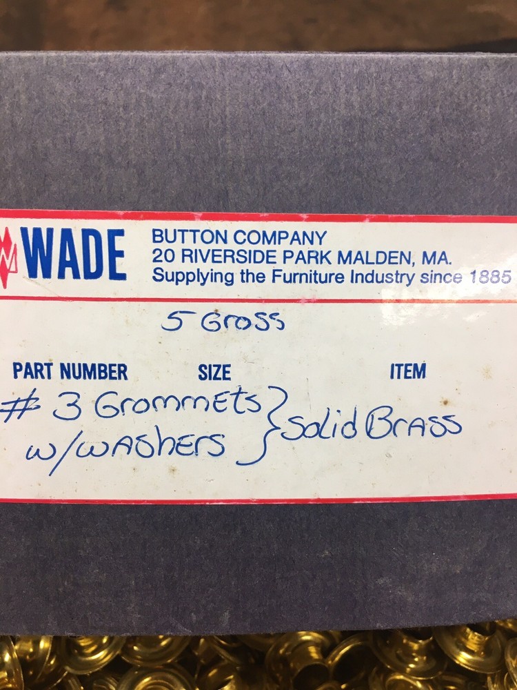 Brass Grommets and Washers, Rolled Rim # 3, + / -5 GROSS