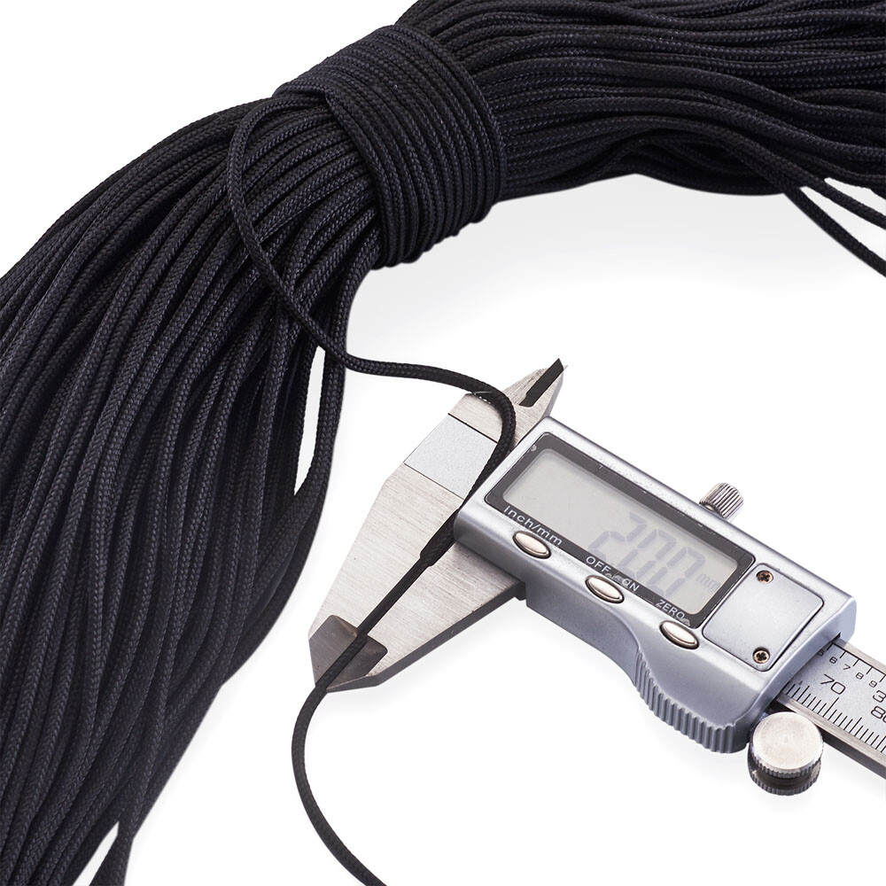 100m Black Polyester & Polypropylene Paracords Rock Climbing Ropes Cords 2mm