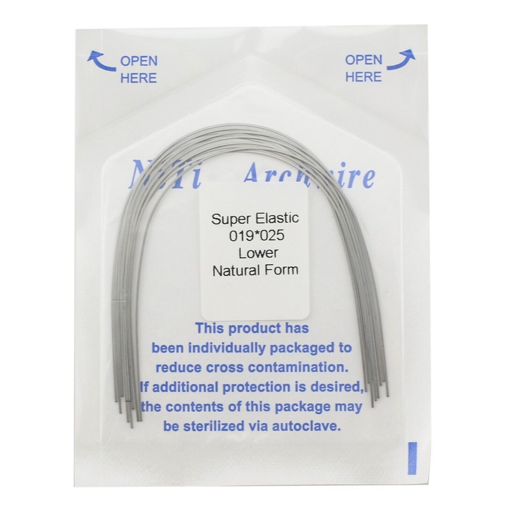100 Pcs Dental Orthodontic Arch Wire Super Elastic NiTi Rectangular Natural