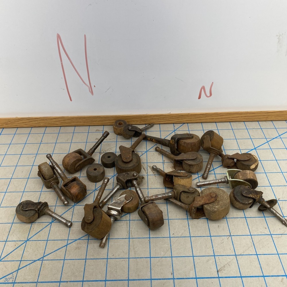 Vintage Caster Wheels Unsorted Lot Various Sizes