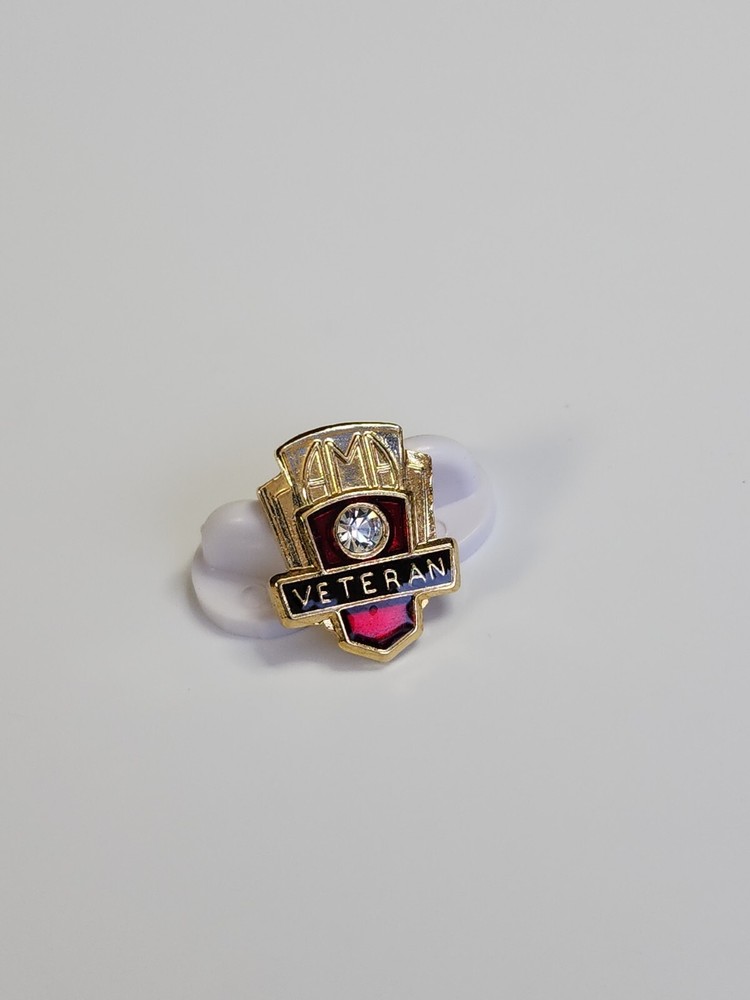 AMA Veteran Hat Jacket Lapel Pin American Motorcycle Association