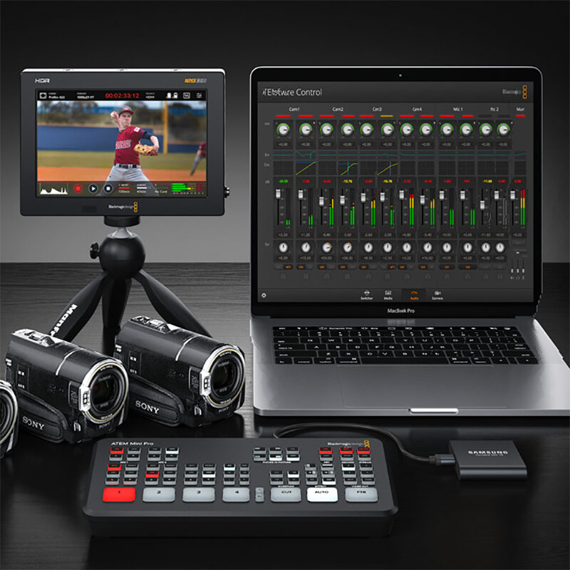 Blackmagic Design ATEM Mini Pro Live Stream Video Switcher Multi-view Recording